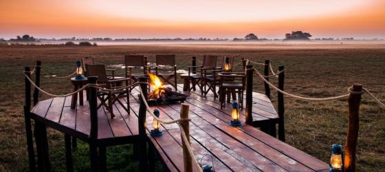 Open fire with a view to the Busanga Plains