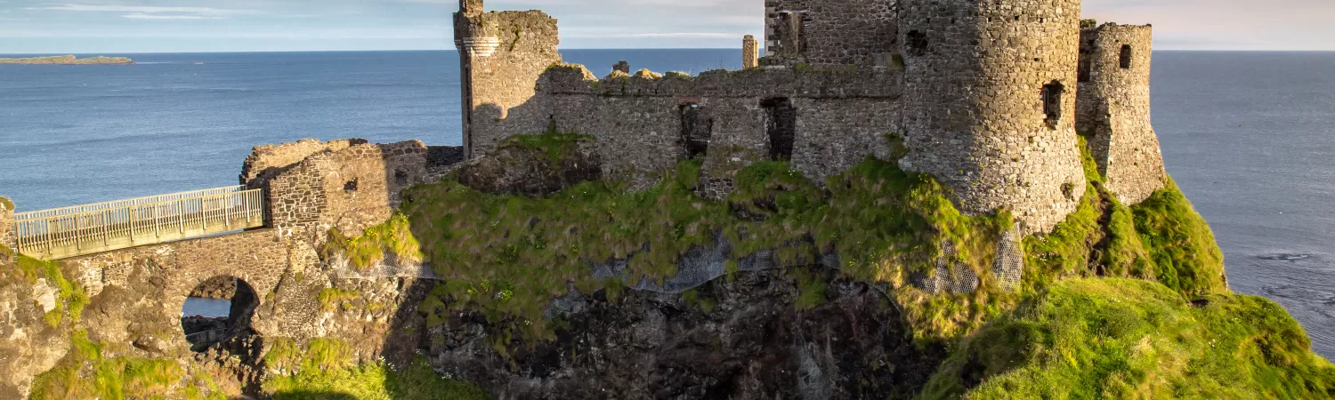 Castle ruins overlooking the sea