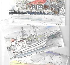 Post Cards returned to Cali: watercolor by Jacqueline Ball