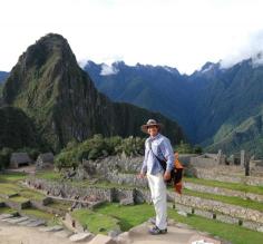 Marco, our guide with Wayna Picchu in background
