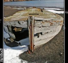 Abandoned oil hauler at Whaler's Bay on Deception Island.