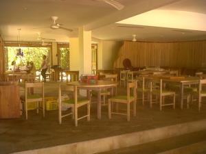 The dining room of the Finch Bay hotel is cleaned after the flood. The hotel was flooded by the equivalent of various very high tides – not waves. Finch Bay re-opened to visitors on March 15 The dining room of the Finch Bay hotel is cleaned after the flood. The hotel was flooded by the equivalent of various very high tides – not waves. Finch Bay re-opened to visitors on March 15