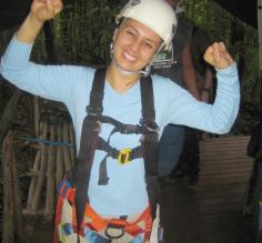 Preparing for tree climbing during Costa Rica Adventure tour