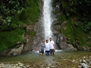 Waterfall hike in the Costa Rican jungle during a stay at Selva Bananito