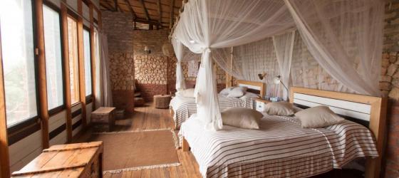 Enjoy the spacious and comfortable rooms at the Kyambura Gorge Lodge