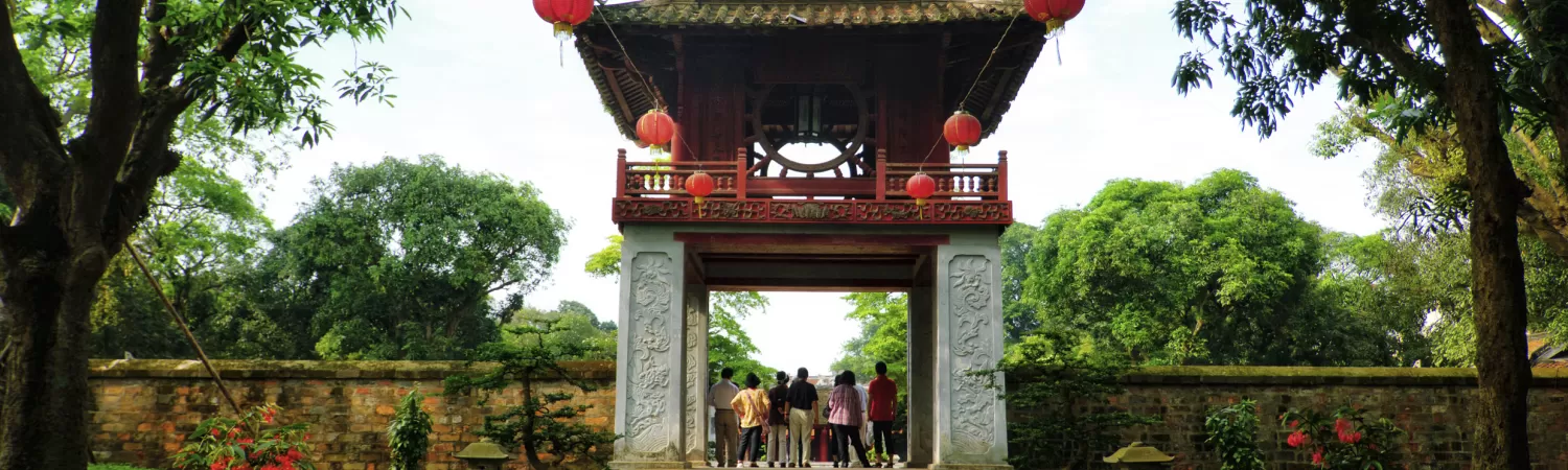 Beautiful Entrance at The Temple Of Literature Hanoi