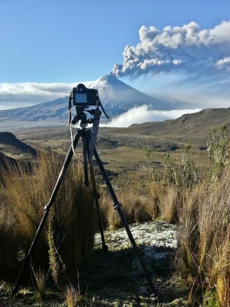 Cotopaxi volcano blowing smoke, 2015