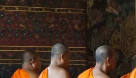 monks in the Bangkok temple
