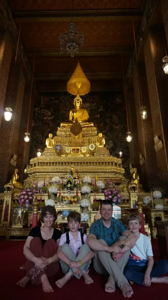 Our family at a Bangkok temple