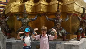 mimicking the temple statues