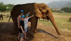 Family photo with the elephants