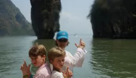 Family photo in Phang Nga Bay