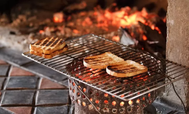 Grilled near the open fire