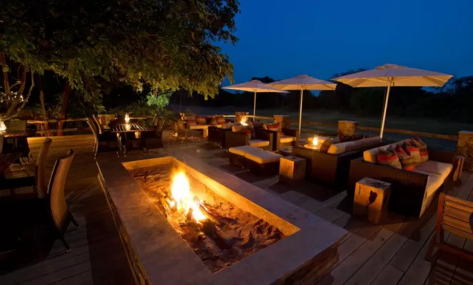 Enjoy a fireside sundowner at the end of the day
