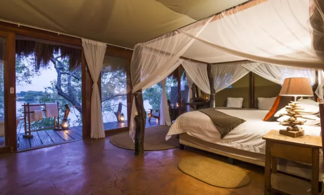 Tent option at Mukambi Safari Lodge
