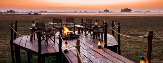 Open fire with a view to the Busanga Plains