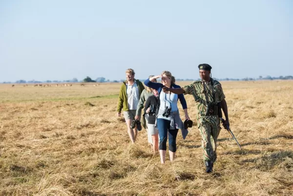 Walking safaris with a guide