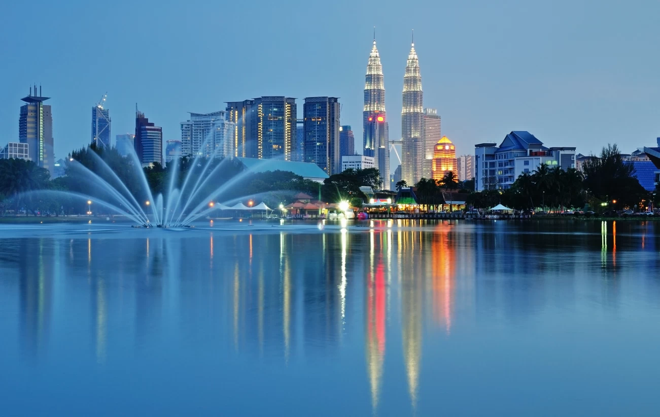 Kuala Lumpur city skyline at night