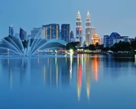 Kuala Lumpur city skyline at night