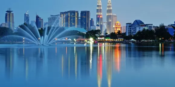 Kuala Lumpur city skyline at night