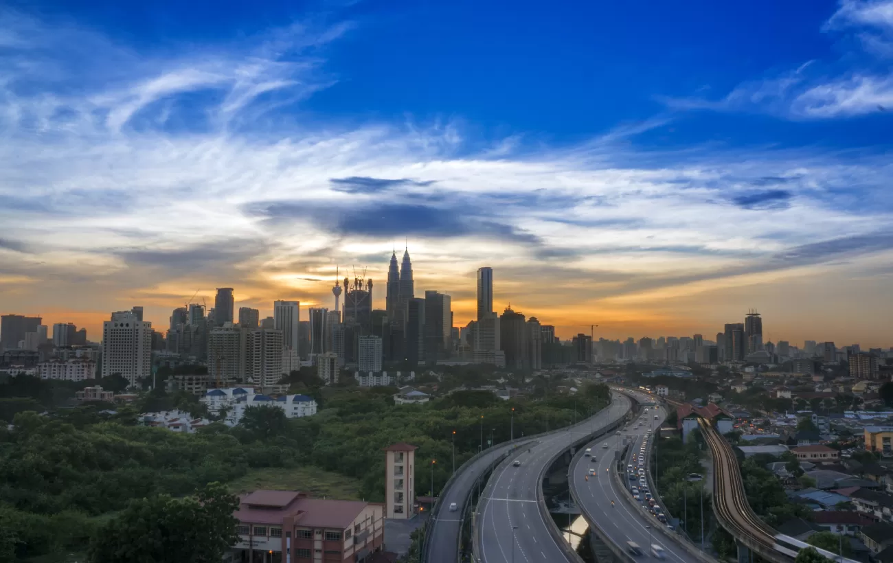 Kuala Lumpur city skyline at dusk