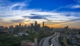 Kuala Lumpur city skyline at dusk