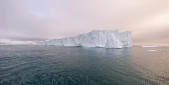 View of an iceberg at dawn