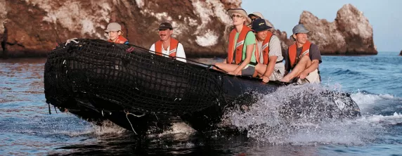 Cruising around the Galapagos in a Zodiac