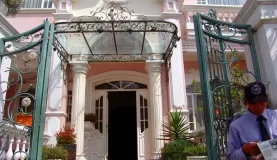 The entrance to Hotel Eugenia