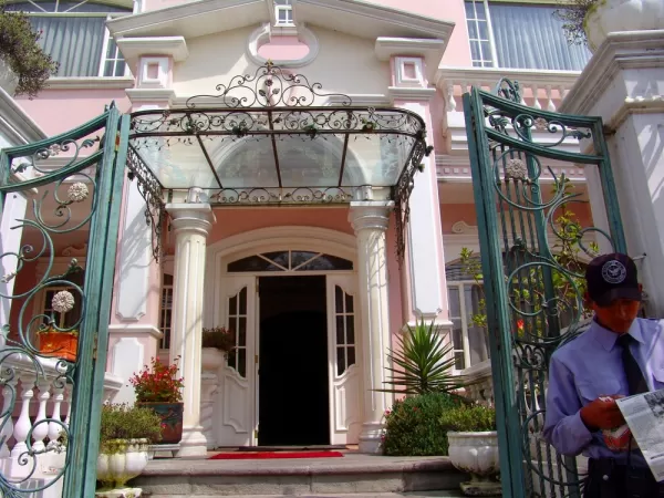 The entrance to Hotel Eugenia