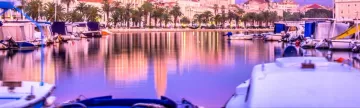 Waterfront promenade in Split at dusk