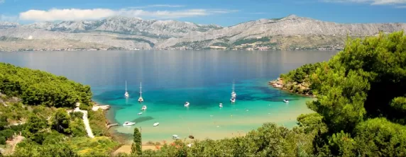 Picturesque view of Lovrecina beach on Brac island