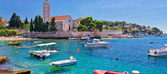 Turquoise sea of Hvar island