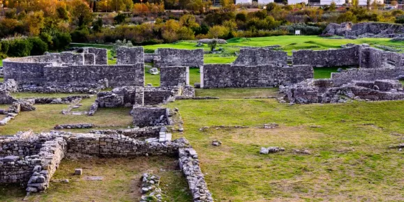 Salona ruins with city of Split in background