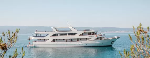 Captain Bota cruising through the Dalmatian Islands