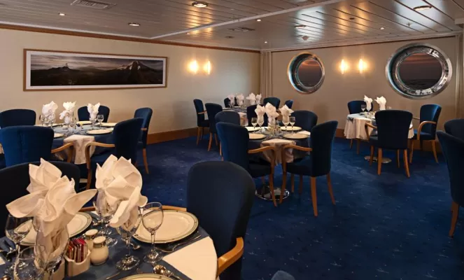 Enjoy elegant dining aboard La Pinta