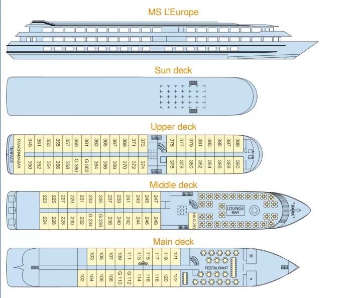 MS L'Europe's Deck Plan