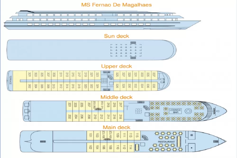 MS Fernao de Magalhaes' Deck Plan