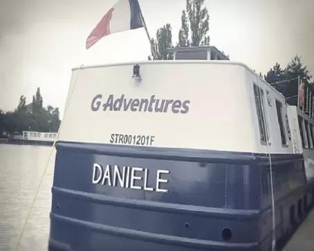 Danièle on the Canal de Garonne