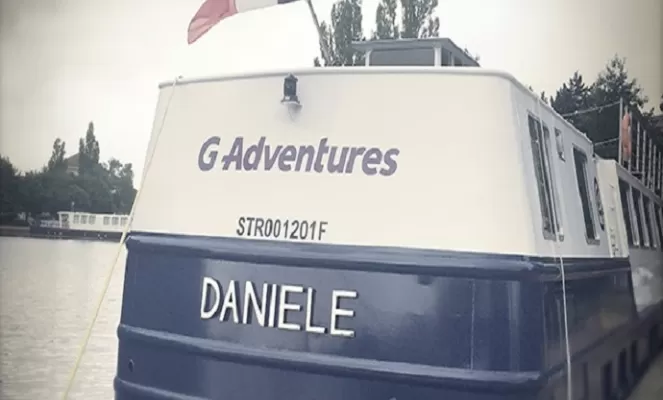 Danièle on the Canal de Garonne