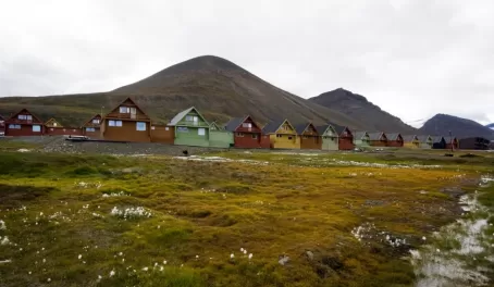Stilted homes on the Arctic tundra