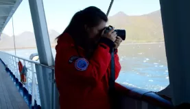 Photographing the glacier.