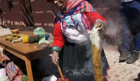 Wool dyeing demonstration