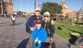 Me and the kiddos in Cusco's Plaza de Armas