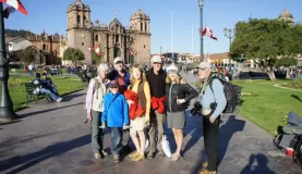 Group photo at Cusco's Plaza de Armas