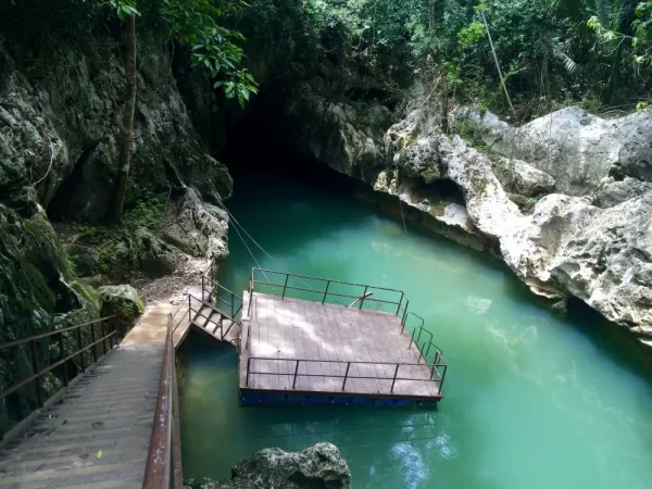 Our put-in point for cave tubing