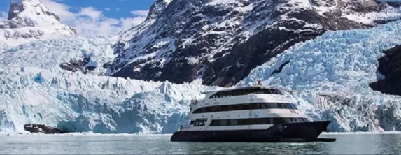 The MV Santa Cruz exploring Patagonia's ice field