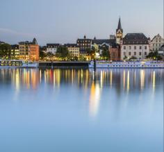 Old city of Koblenz by night