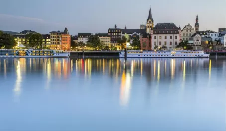 Old city of Koblenz by night