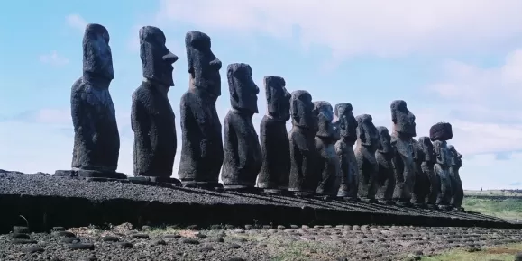 15 Moai at Ahu Tongariki on Easter Island